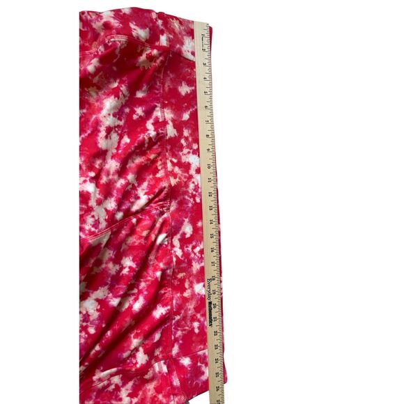 NEW LIVI High Rise Wicking Capri Legging Strappy Hem Tie Dye 34 36 Pink Red - Picture 6 of 12